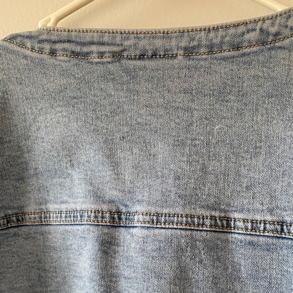 Avenue Light Blue Denim Jean Jacket - Picture 7 of 9
